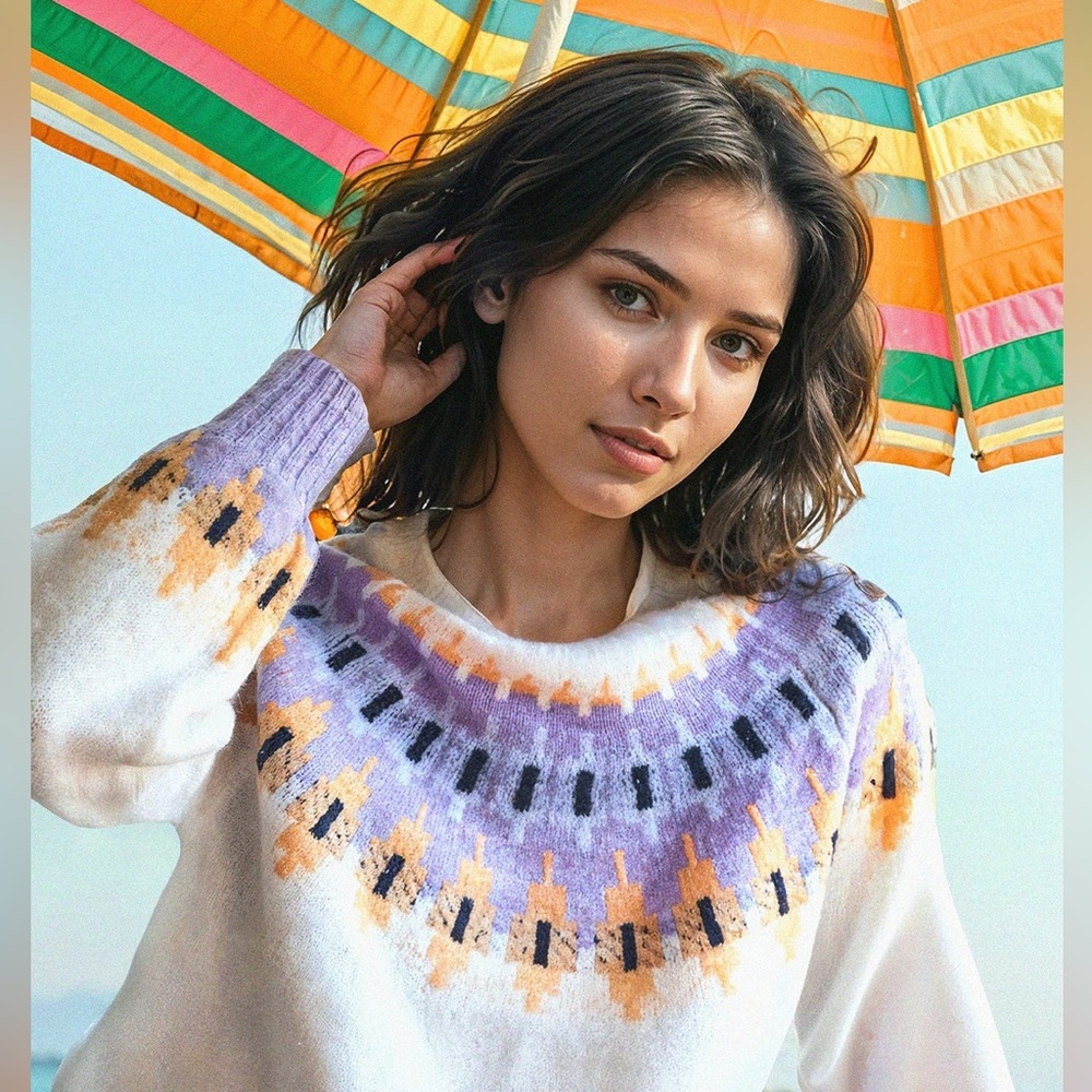 Sundry Fair Isle multicolor sweater, NWT, small